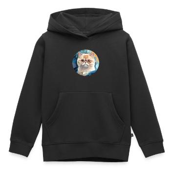 Exotic Shorthair Cat - Kids Premium Organic Hoodie - black - Front - AI Model Kid Male (0cm)