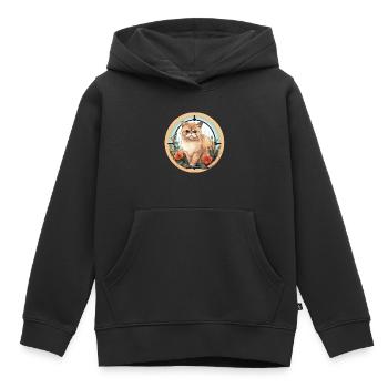 Exotic Shorthair Cat - Kids Premium Organic Hoodie - black - Front - AI Model Kid Male (0cm)