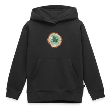 Nature motif - colored tree slice - Kids Premium Organic Hoodie - black - Front - AI Model Kid Male (0cm)