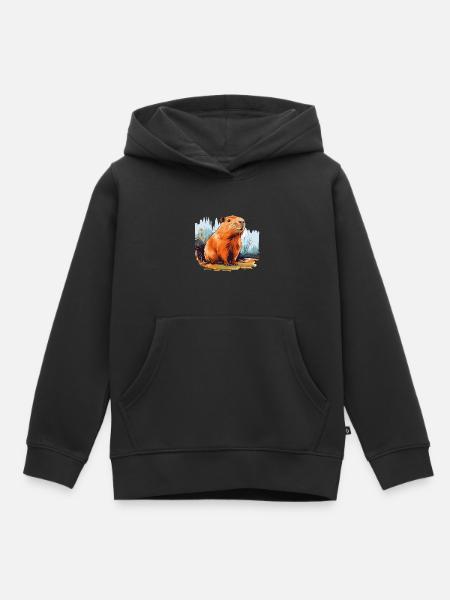 Capybara - Kinder Premium Organic Hoodie - Schwarz