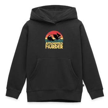 Tentative de meurtre de corbeaux drôle d’amoureux des oiseaux - Sweat Premium à capuche enfant bio - noir - Devant - AI Model Kid Male (0cm)