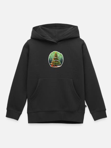 Weihnachtsbaum - Kinder Premium Organic Hoodie - Schwarz