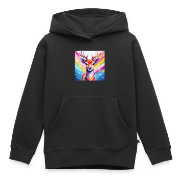 Pride Reindeer - Kinder Premium Organic Hoodie - Schwarz - Vorne - AI Model Kid Male (0cm)