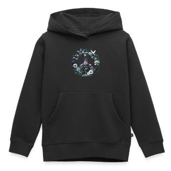 Peace Sign Flowers, Peace Symbol, Peace Sign - Kids Premium Organic Hoodie - black - Front - AI Model Kid Male (0cm)