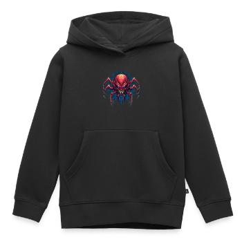 Arachnides de conception d’araignée abstraite colorée - Sweat Premium à capuche enfant bio - noir - Devant - AI Model Kid Male (0cm)