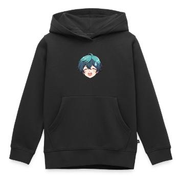Nervöses Anime-Gesicht Emoji - Anime-Shirt - Kinder Premium Organic Hoodie - Schwarz - Vorne - AI Model Kid Male (0cm)
