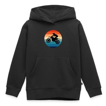 Men's Dirt Bike Dirt Bike Motocross Dirt Biker - Kids Premium Organic Hoodie - black - Front - AI Model Kid Male (0cm)