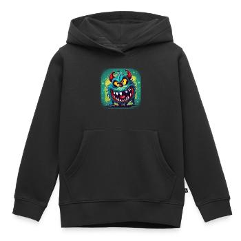 Cute little monster - Kids Premium Organic Hoodie - black - Front - AI Model Kid Male (0cm)