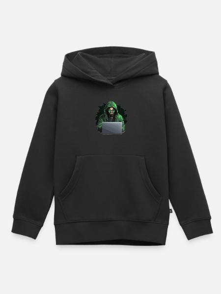 Ethical Hacker - Illustration - Kinder Premium Organic Hoodie - Schwarz