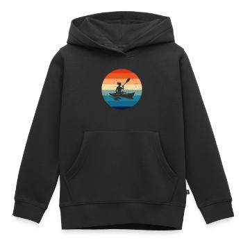 Canoë Kayak Kayak Kayak Femme Homme - Sweat Premium à capuche enfant bio - noir - Devant - AI Model Kid Male (0cm)