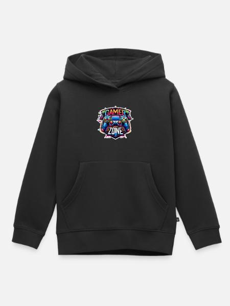 Gamer Zone - Controller Illustration - Kinder Premium Organic Hoodie - Schwarz