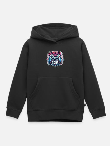 Gamer Zone - Controller Illustration - Kinder Premium Organic Hoodie - Schwarz