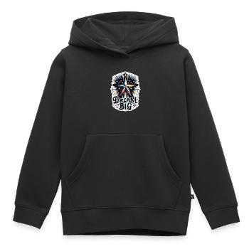 Rêvez grand - Illustration d’étoile filante - Sweat Premium à capuche enfant bio - noir - Devant - AI Model Kid Male (0cm)