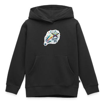 Rêvez grand - Illustration d’étoile filante - Sweat Premium à capuche enfant bio - noir - Devant - AI Model Kid Male (0cm)