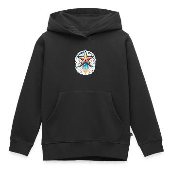 Rêvez grand - Illustration d’étoile filante - Sweat Premium à capuche enfant bio - noir - Devant - AI Model Kid Male (0cm)