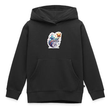 Rêvez grand - Illustration d’étoile filante - Sweat Premium à capuche enfant bio - noir - Devant - AI Model Kid Male (0cm)