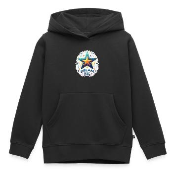 Rêvez grand - Illustration d’étoile filante - Sweat Premium à capuche enfant bio - noir - Devant - AI Model Kid Male (0cm)