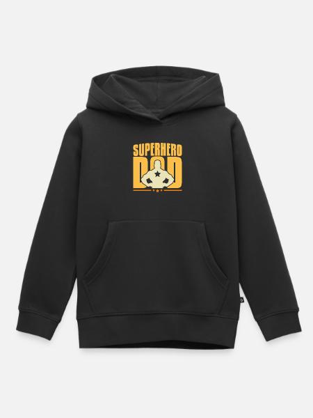 superhero dad - Kinder Premium Organic Hoodie - Schwarz