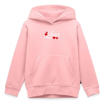 Aime - Sweat Premium à capuche enfant bio - rose - Devant - AI Model Kid Female (0cm)