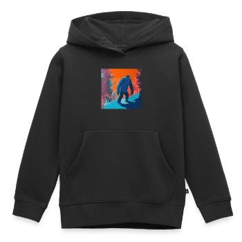 BigFoot, big foot, sasquatch - Kinder Premium Organic Hoodie - Schwarz - Vorne - AI Model Kid Male (0cm)