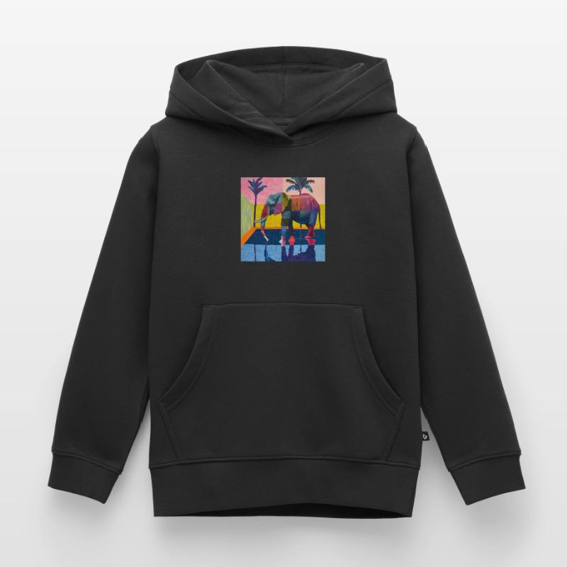 elefant, bunt, tier, geschenk, geschenkidee Kinder Premium Organic Hoodie