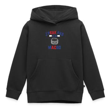J peux pas j ai Macdo b b r - Sweat Premium à capuche enfant bio - noir - Devant - AI Model Kid Male (0cm)