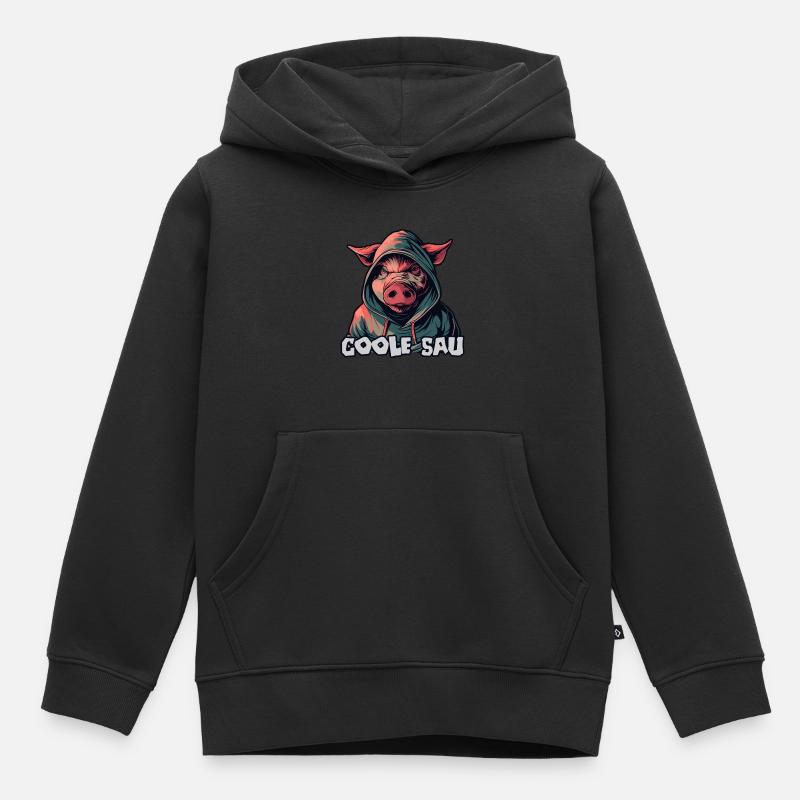 Coole Sau - Kinder Premium Organic Hoodie - Schwarz