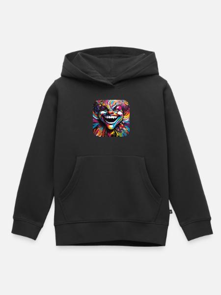Verrückter Narr - Kinder Premium Organic Hoodie - Schwarz