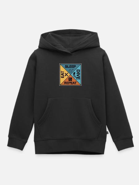 Eat sleep dive repeat - Kinder Premium Organic Hoodie - Schwarz