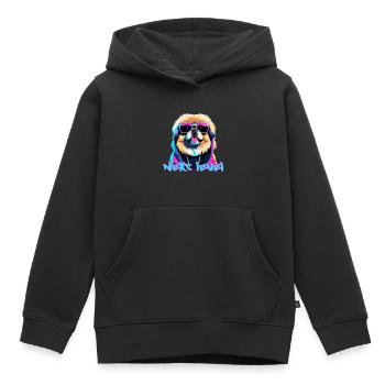 Pékinois Next Level Lion chien cadeau - Sweat Premium à capuche enfant bio - noir - Devant - AI Model Kid Male (0cm)