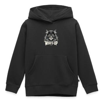 Maine Coon Katze cool Was geht ab Geschenk - Kinder Premium Organic Hoodie - Schwarz - Vorne - AI Model Kid Male (0cm)