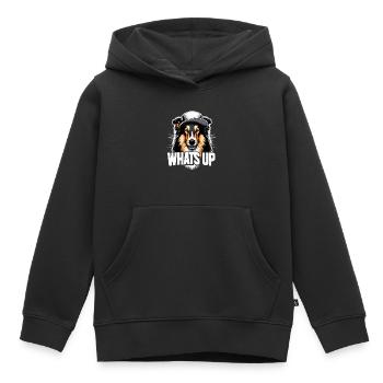 Collie Was geht Gangsta Gangster Hund Geschenk - Kinder Premium Organic Hoodie - Schwarz - Vorne - AI Model Kid Male (0cm)