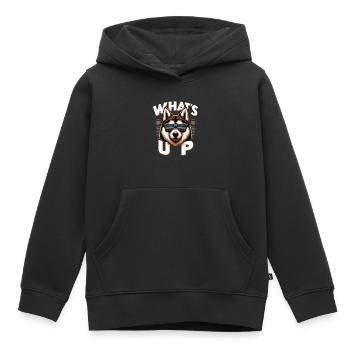 Laika Was geht ab Gangsta Hund Geschenk - Kinder Premium Organic Hoodie - Schwarz - Vorne - AI Model Kid Male (0cm)