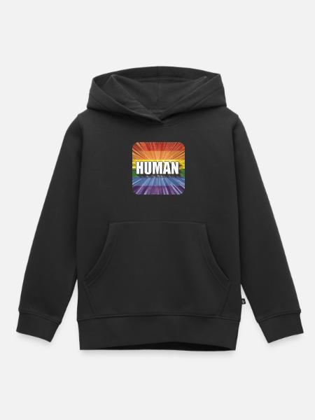 LGBTQ Human - Kinder Premium Organic Hoodie - Schwarz