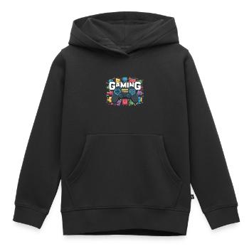 Jeux - Manettes - Sweat Premium à capuche enfant bio - noir - Devant - AI Model Kid Male (0cm)