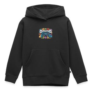 Jeux - Manettes - Sweat Premium à capuche enfant bio - noir - Devant - AI Model Kid Male (0cm)
