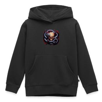 Wikingerschädel und Midgardschlange: Ein mythischer Entwi - Kinder Premium Organic Hoodie - Schwarz - Vorne - AI Model Kid Male (0cm)