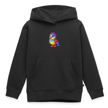 Cuckoo Colorful Kawaii Cartoon Character Bird - Kids Premium Organic Hoodie - black - Front - AI Model Kid Male (0cm)