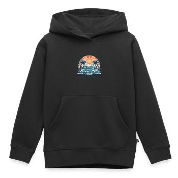 Sun, beach and sea - my elixir of life - Kids Premium Organic Hoodie - black - Front - AI Model Kid Male (0cm)