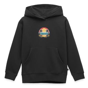 Sun, beach and sea - my elixir of life - Kids Premium Organic Hoodie - black - Front - AI Model Kid Male (0cm)