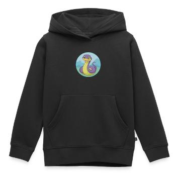 Kobra Niedliche Kawaii Cartoon Clipart Tier Haustier - Kinder Premium Organic Hoodie - Schwarz - Vorne - AI Model Kid Male (0cm)