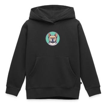 Briquet de Provence Chien Race Dessin Animé Drôle Kawaii - Sweat Premium à capuche enfant bio - noir - Devant - AI Model Kid Male (0cm)