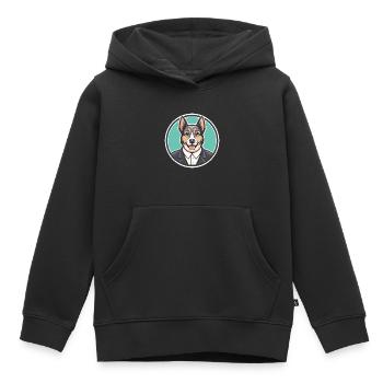 Castro Laboreiro Hunderasse Cartoon Kawaii Clipart - Kinder Premium Organic Hoodie - Schwarz - Vorne - AI Model Kid Male (0cm)