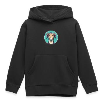 Old Croatian Sighthound Dog Breed Cartoon Kawaii - Kids Premium Organic Hoodie - black - Front - AI Model Kid Male (0cm)