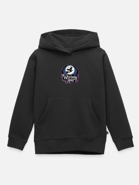 Hexe bei Vollmond – Witching Hour - Kinder Premium Organic Hoodie - Schwarz