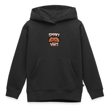 Gruselige Kürbislaterne – Spooky Vibes - Kinder Premium Organic Hoodie - Schwarz - Vorne - AI Model Kid Male (0cm)