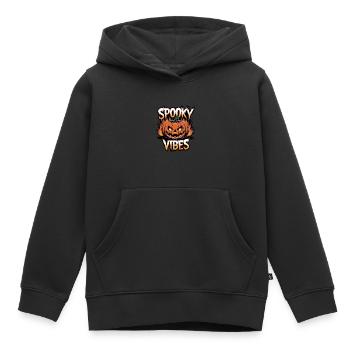 Gruselige Kürbislaterne – Spooky Vibes - Kinder Premium Organic Hoodie - Schwarz - Vorne - AI Model Kid Male (0cm)