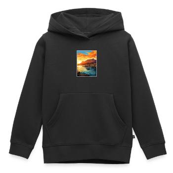 Cape Town Afrique du Sud Affiche de voyage Souvenir WPA - Sweat Premium à capuche enfant bio - noir - Devant - AI Model Kid Male (0cm)