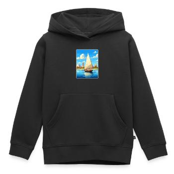 Kairo Ägypten Große Pyramiden Von Gizeh Reiseposter - Kinder Premium Organic Hoodie - Schwarz - Vorne - AI Model Kid Male (0cm)