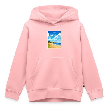 Dorset Aonb Reise Poster Souvenir Postkarte Farbe - Kinder Premium Organic Hoodie - Rosa - Vorne - AI Model Kid Female (0cm)